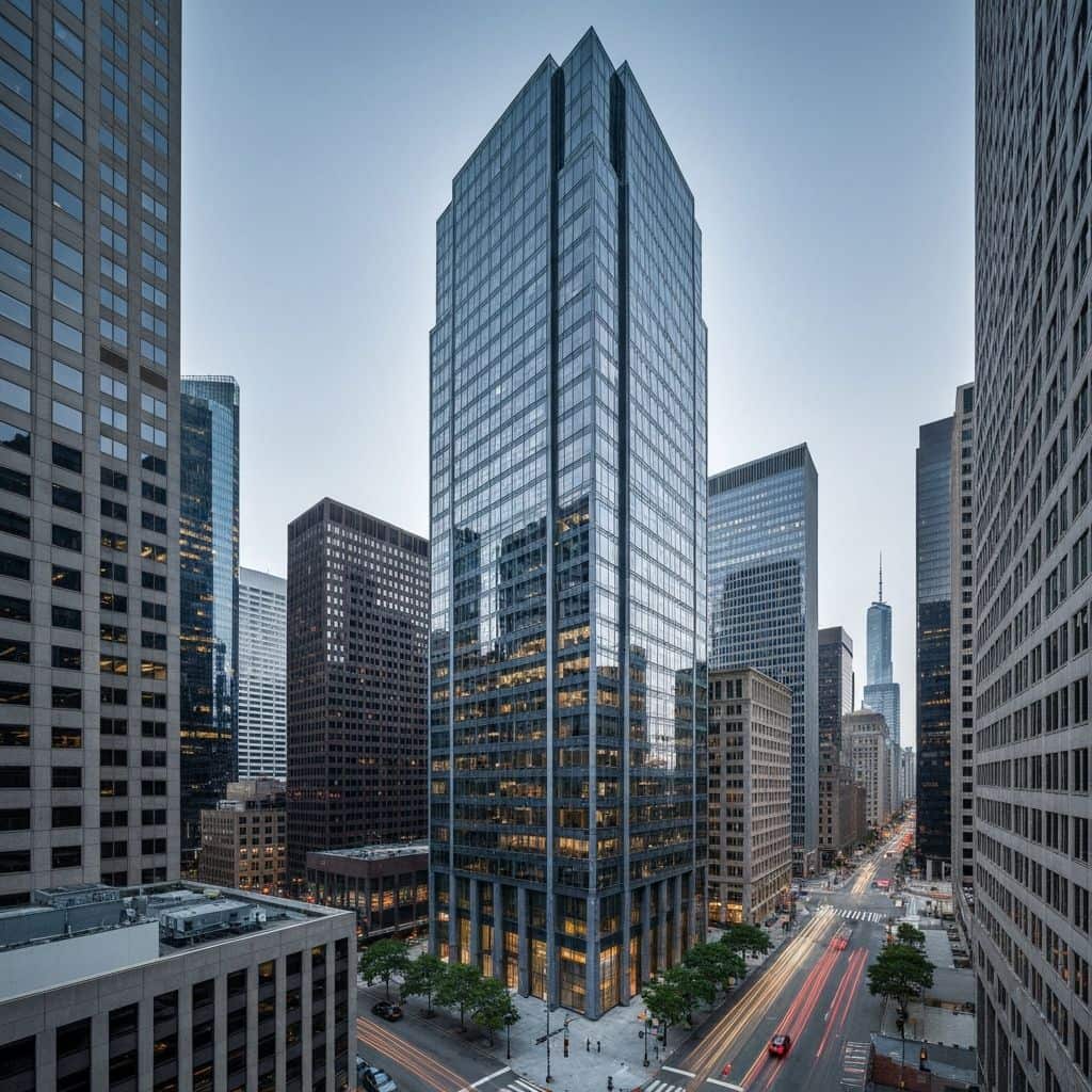 High-rise commercial building financed through debt fund capital