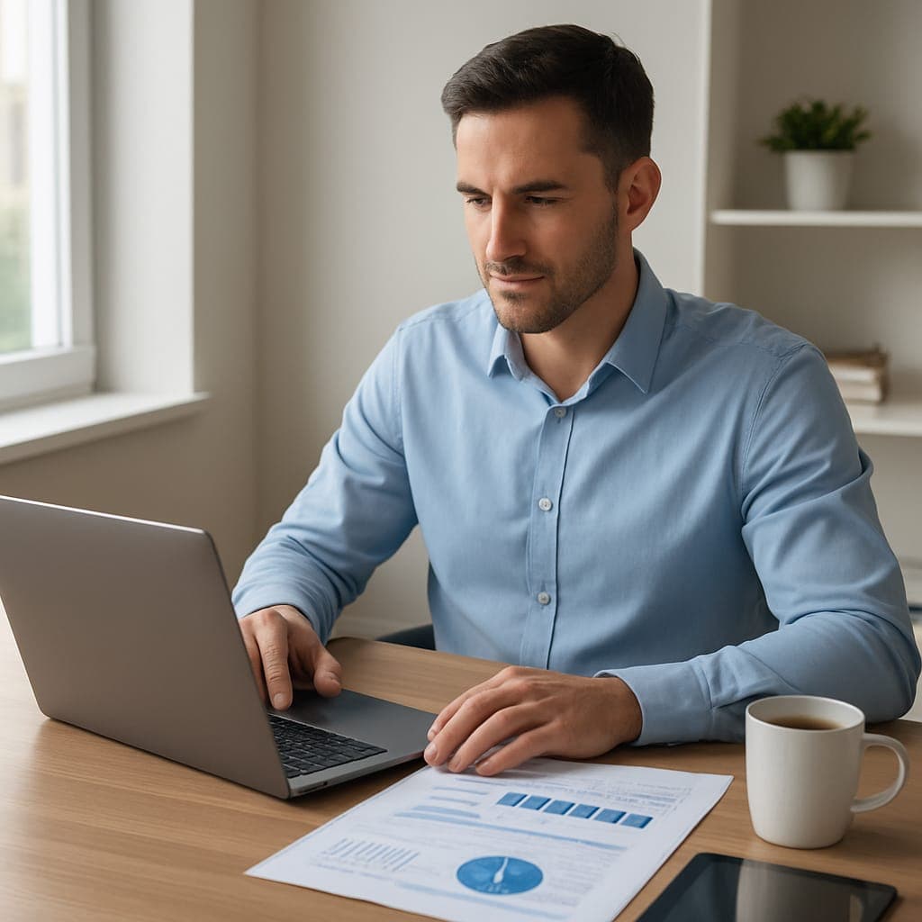 Self-employed investor reviewing commercial property financing options without a W-2 job