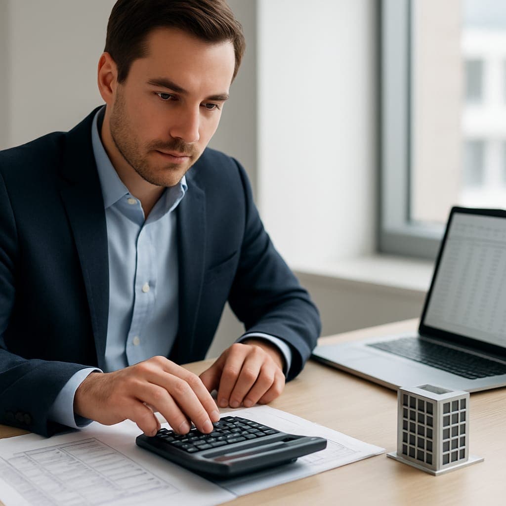 Investor calculating the down payment for a commercial real estate loan