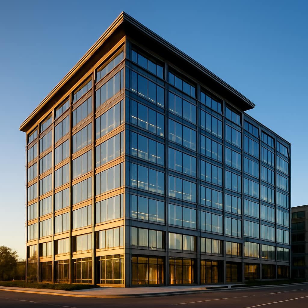 Commercial real estate building representing how commercial real estate financing works