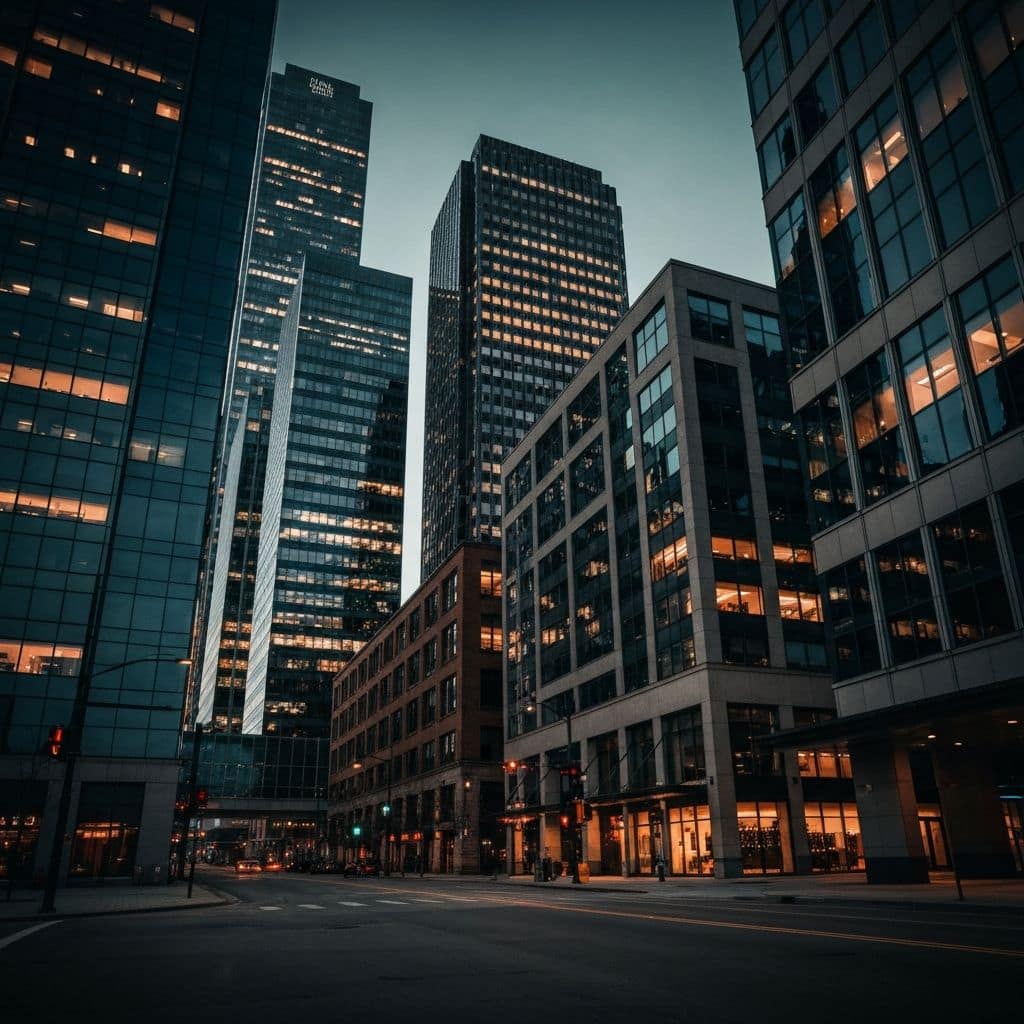 Urban commercial real estate representing the shift to private credit lending in 2026