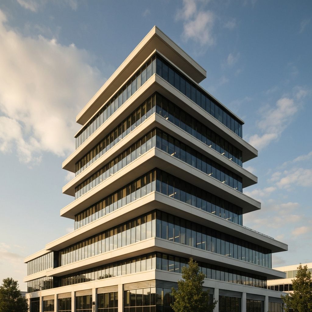 Commercial real estate building representing capital stack structuring strategies