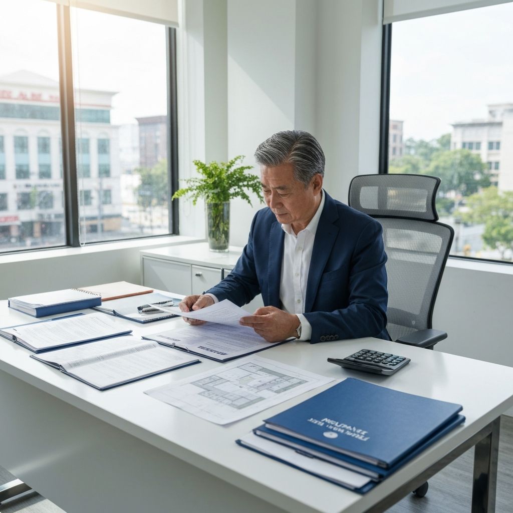 Commercial real estate property with insurance and risk management documentation